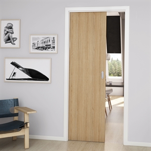 Glat kompakt Eg skydedør med valgfri design greb - Safco Doors